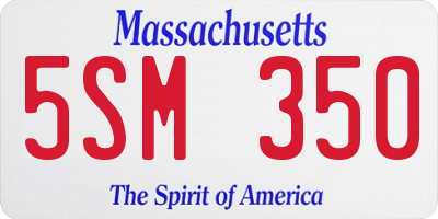 MA license plate 5SM350