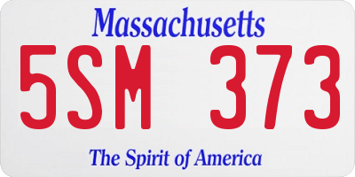 MA license plate 5SM373