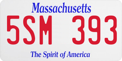 MA license plate 5SM393
