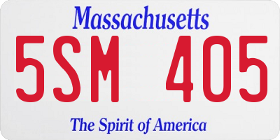 MA license plate 5SM405