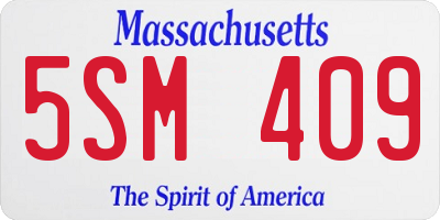 MA license plate 5SM409