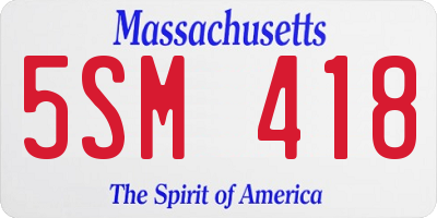 MA license plate 5SM418