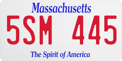 MA license plate 5SM445