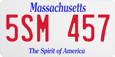 MA license plate 5SM457