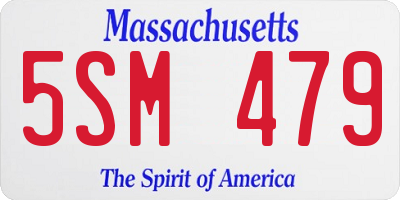 MA license plate 5SM479