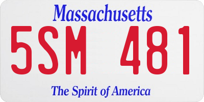 MA license plate 5SM481