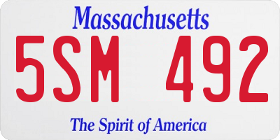 MA license plate 5SM492