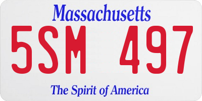 MA license plate 5SM497