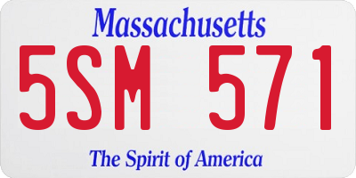 MA license plate 5SM571