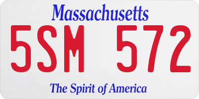MA license plate 5SM572