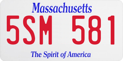 MA license plate 5SM581