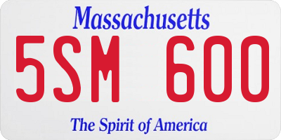 MA license plate 5SM600