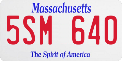 MA license plate 5SM640