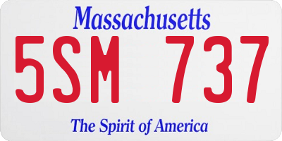 MA license plate 5SM737