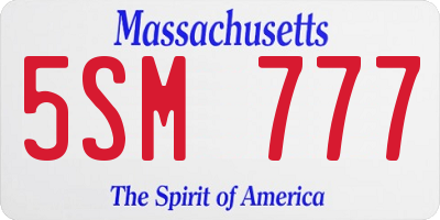MA license plate 5SM777