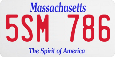 MA license plate 5SM786