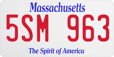 MA license plate 5SM963