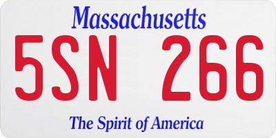 MA license plate 5SN266