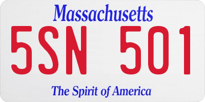 MA license plate 5SN501