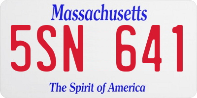 MA license plate 5SN641