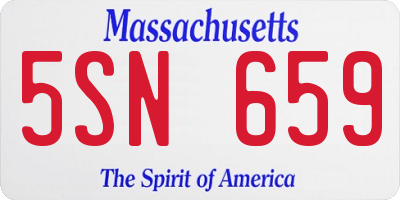 MA license plate 5SN659