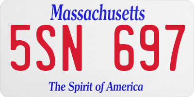 MA license plate 5SN697