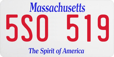 MA license plate 5SO519