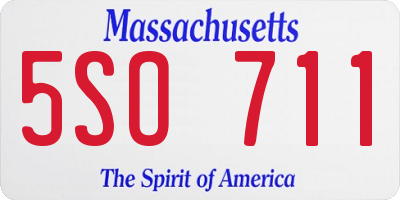 MA license plate 5SO711
