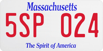 MA license plate 5SP024