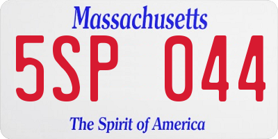 MA license plate 5SP044