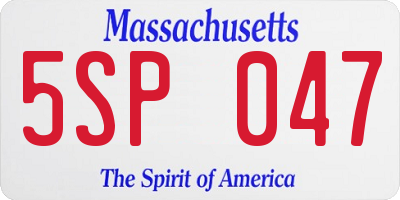 MA license plate 5SP047