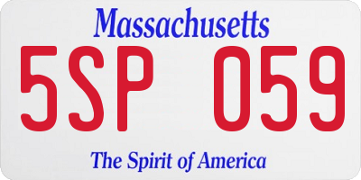 MA license plate 5SP059
