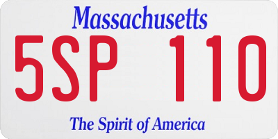 MA license plate 5SP110