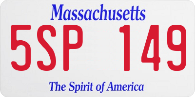 MA license plate 5SP149