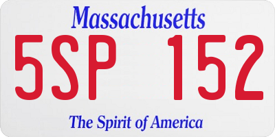 MA license plate 5SP152