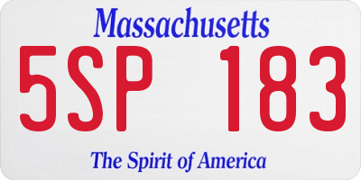 MA license plate 5SP183