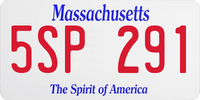 MA license plate 5SP291