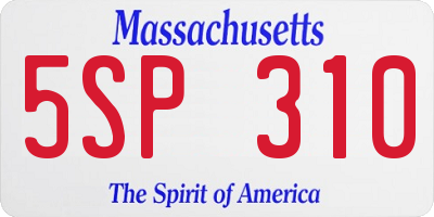 MA license plate 5SP310