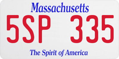 MA license plate 5SP335