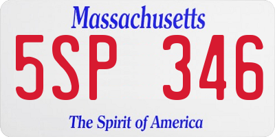 MA license plate 5SP346