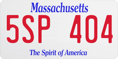 MA license plate 5SP404