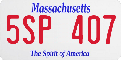 MA license plate 5SP407