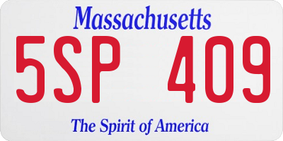 MA license plate 5SP409