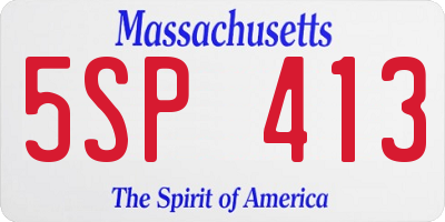 MA license plate 5SP413
