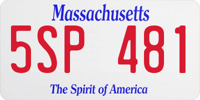 MA license plate 5SP481