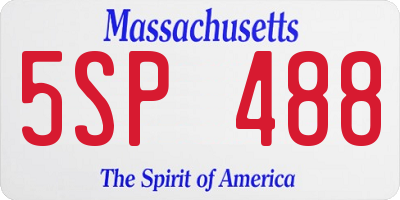 MA license plate 5SP488
