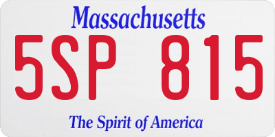 MA license plate 5SP815
