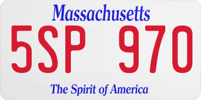 MA license plate 5SP970