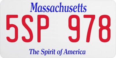 MA license plate 5SP978
