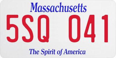 MA license plate 5SQ041